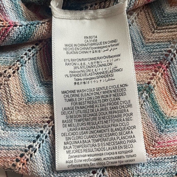 BCBGMaxAzria Jenn Chevron Multicolor Knit Midi Halter Dress Boho Dress Small - Picture 5 of 13